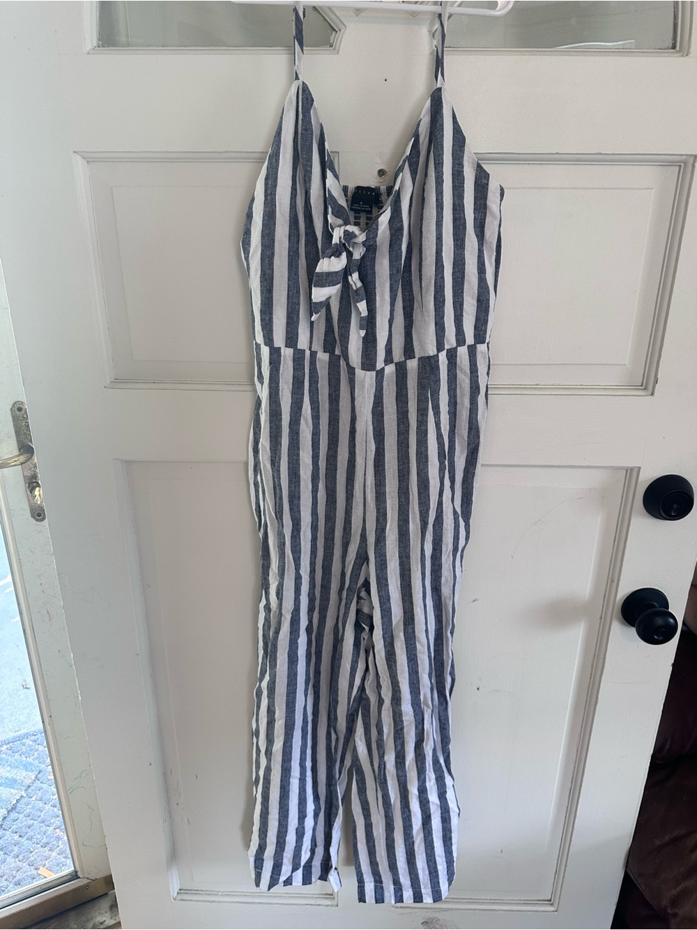 Sanctuary Navy and White Striped Linen Jumpsuit
